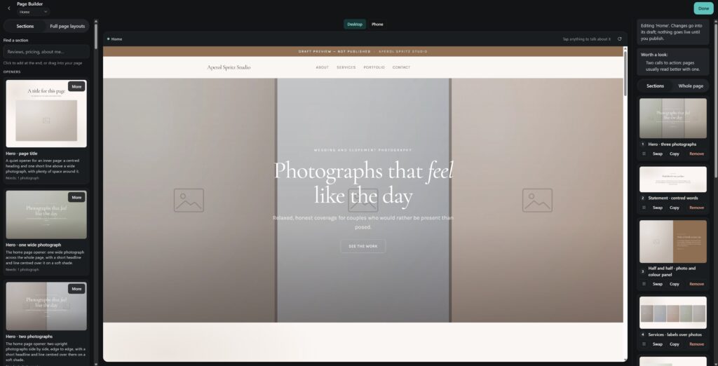 Screenshot of the Backlight Web Platform